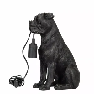 Belysning | Bordslampa Hund Svart/Brun Poly 24x16x32cm