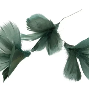 Fjäder | Fjäderblomma på tråd 12-pack – Grön Blå 10 cm