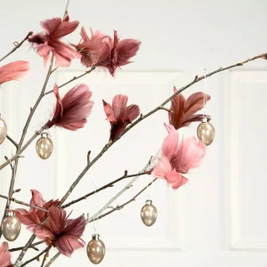 Fjäder | Fjäderblomma på tråd 12-pack – Gammelrosa 10 cm