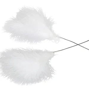 Fjäder | Trådad Vippa vit 10 cm