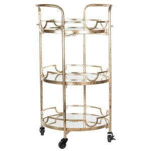 Drinkvagn | Barvagn Spegel Guld 52x46x90cm