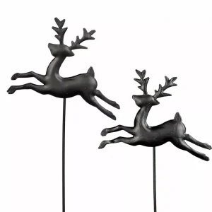 Dekoration | Hjort Stick Metall Svart 7x5cm