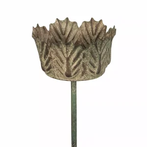 Marschallhållare | Blad På Pinne Metall Grön 14x109cm