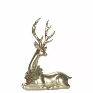 Dekoration | Hjort Liggande -Krans Poly 16×7,5×22,5cm