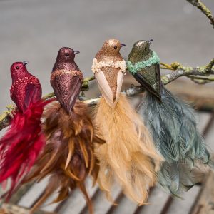 Fågel | Grön med klips 33x16x6 cm