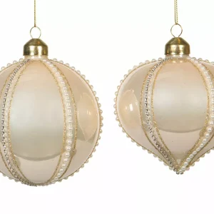 Julkula | Glaskula Estelle Champagne Mix Ø10cm 2/set