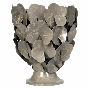 Kruka |  Näckrosblad Greige Metall Ø27×30,5cm
