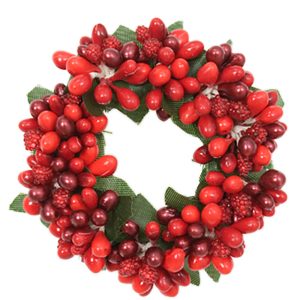 Ljusmanschett | med lyxig bär dekoration 4 cm