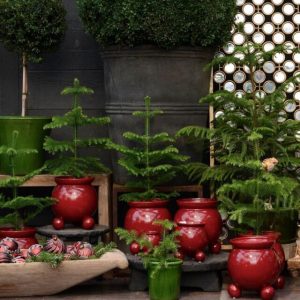 KRUKA | LJUSSTAKE MED KULFÖTTER RÖD 20X23CM