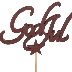 Dekoration | God Jul Pinne Röd 10x6cm