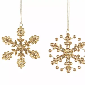 Dekoration | Snöflinga Fiora Guld Mix 11cm