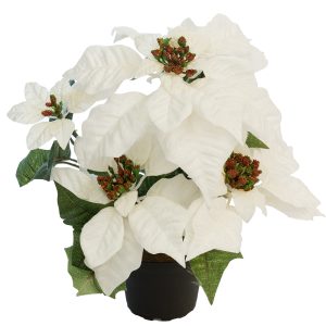 Julstjärna | Konstgjord Adventsblomma vit 35 cm