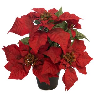 Julstjärna | Konstgjord Adventsblomma röd 35 cm