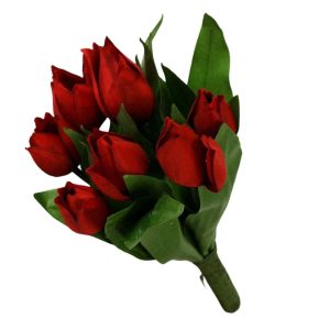 Bukett | Konstgjord Tulpan bunden Röd 24 cm
