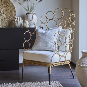 Stol | RIVIERA Karmstol inklusive dynor, Natur