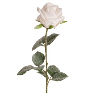 Ros | Konstgjord Snittblomma Vit – Frostig UV 69cm