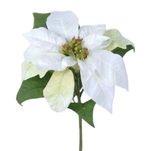 Julstjärna | Konstgjord Snittblomma Poinsettia Cream UV 45cm